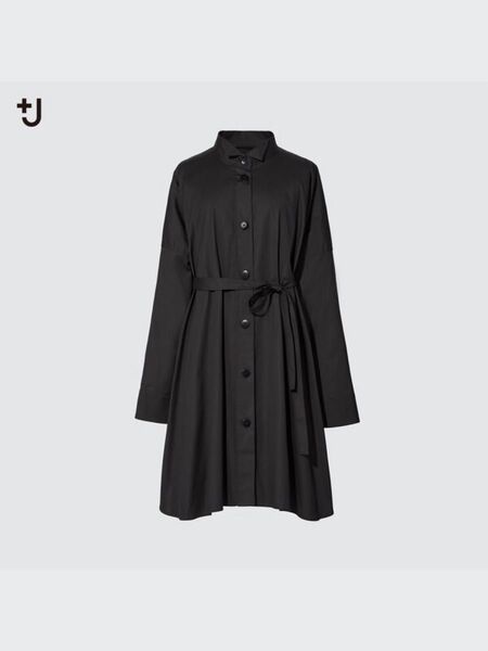 UNIQLO+J ドルマンスリーブシャツワンピース 黒 Mサイズ ブラウス