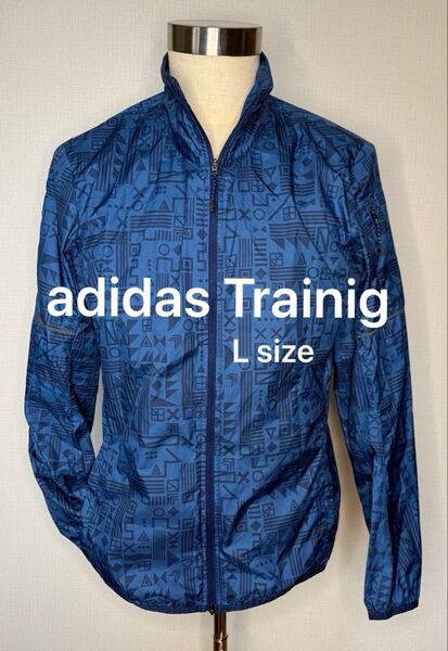adidas アディダス ナイロンジャケット トレーニング ブルー色【美品】Lサイズ
