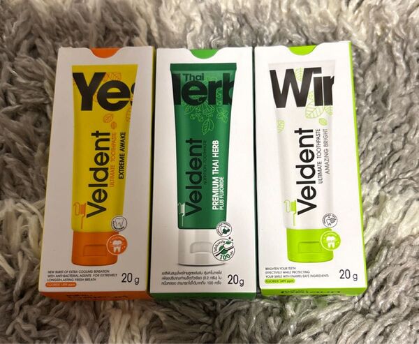 【デンティスよりさっぱり】veldent タイハーブ歯磨き粉 20g×3本セット