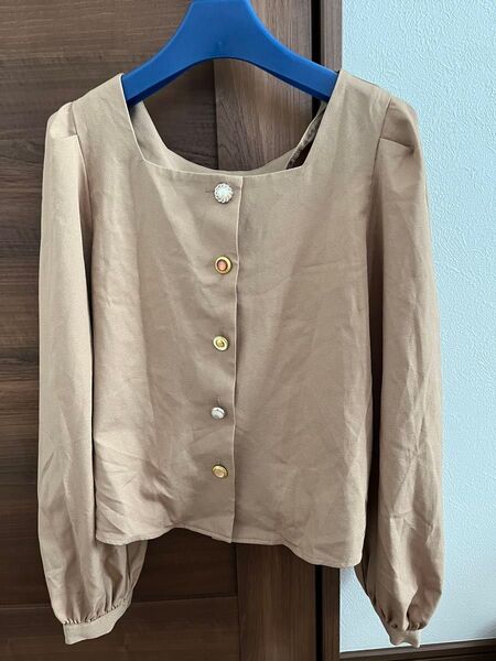 w closet ブラウス パフスリーブ ベージュ レディース