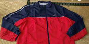 《新品》FILA 裏メッシュウインドジャケット 紺×赤 LL