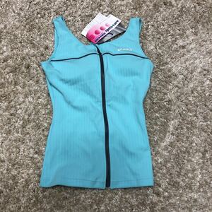 супер стоимость лот меньше размер asics Lady's aqua корзина для рыбы s полный Zip майка S размер новый товар с биркой