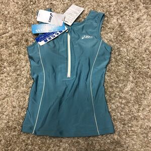  super value exhibition smaller size asics Lady's aqua creel s1/3 Zip tank top 