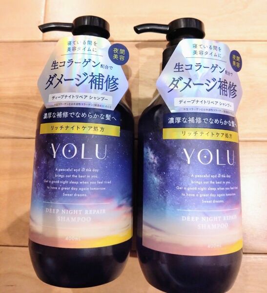 ヨル ディープナイトリペア シャンプー 本体 2個 YOLU 新品 ダメージ補修 ノンシリコン ポンプ