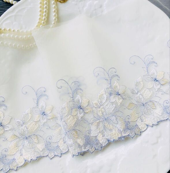 D946上品 幅広チュールレース 幅約17cm*2m