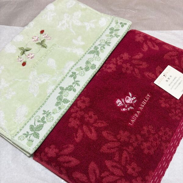 18日でタオル販売終了します ウェッジウッド&ローラアシュレイ フェイスタオル 2枚セット