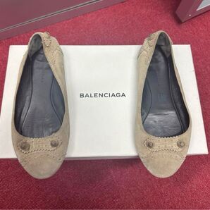 【 BALENCIAGA バレンシアガ 】スエード バレエシューズ フラット
