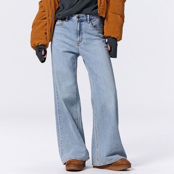 GU ミドルライズワイドジーンズ(丈標準) Size:M
