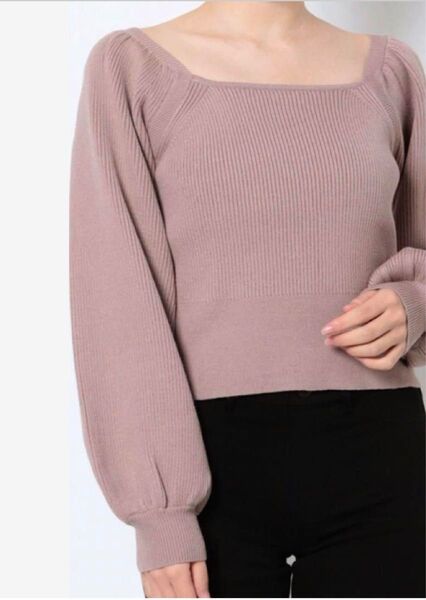 新品未着用タグ付き MURUA ムルーア バックリボンスクエアニット セットアップFREEサイズ