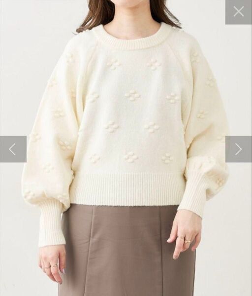 natural couture 【WEB限定カラー有り】つぶつぶお花ニット