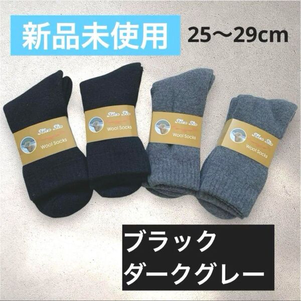 2色4足セット 極厚ソックス 25cm 26cm 27cm 28cm 29cm ウォームソックス アウトドア 厚手 極暖