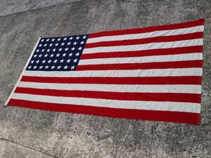 デッドストック 特大!約2.86m×1.44m 米軍 実物 ＷＷ2 ～40's ビンテージ 48スター 48星 アメリカ USA 星条旗 国旗 フラッグ アンティーク