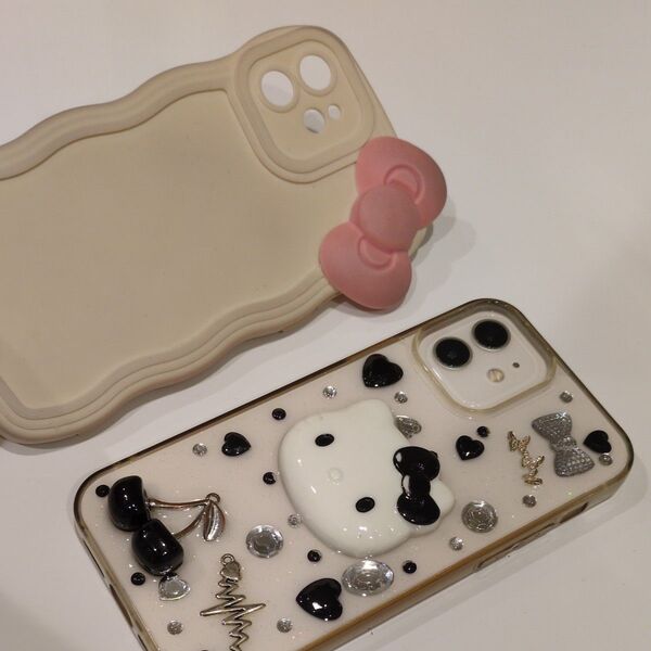 キティちゃん iPhone 12ケース カバー 可愛い 2つセット