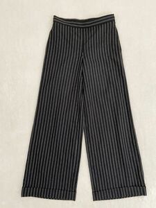 RALPH LAUREN size0 American made dress pants wide pants black stripe Ralph Lauren lady's domestic regular Black Label 