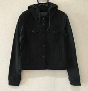 ※ リーバイス LEVI STRAUSS＆CO. スウェット切替 フード ストレッチ デニムジャケット ジージャン S　　　　　　　BJBJ.C