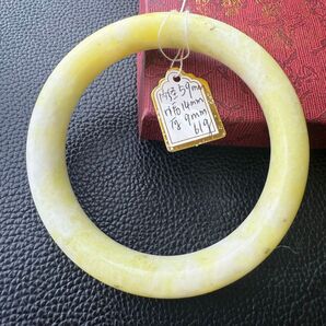 世界の「セレン」玉 天然菜花玉 バングル 内径59mm 幅14mm