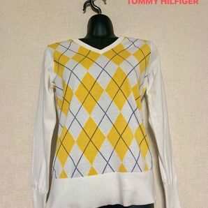 TOMMY HILFIGER トミーヒルフィガー アーガイル Vニット S