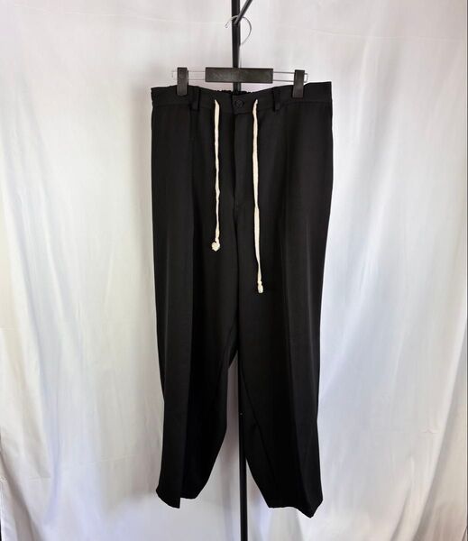 【美品】【CTHY】シティ センタープリーツスラックス M ブラック メンズ スラックス イージーパンツ