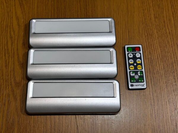 Capstone ワイヤレスリモコン付きプッシュライト 3個セット