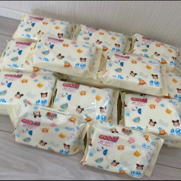 グーン 肌にやさしいおしりふき ディズニーツムツムデザイン (70枚入×22個)