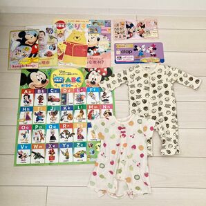 【まとめ売りセット】ロンパース2着 ディズニーワールドオブイングリッシュ教材