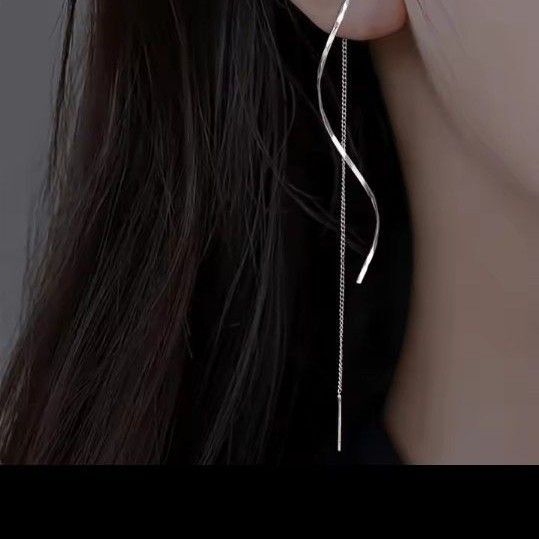 ロングチェーンピアス アメリカンピアス シルバー