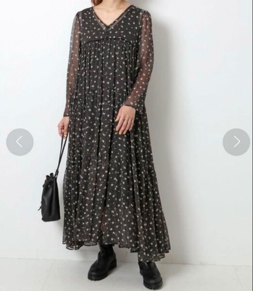 Spick & Span スピックアンドスパン ドットフローラティアードドレス
