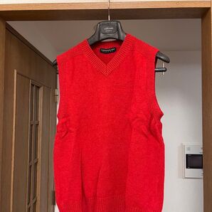 【TOMORROWLAND tricot 】ウール ベストトゥモローランド ニット ニットベスト Vネック レッド
