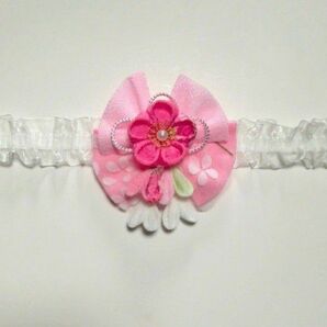 274 ヘアバンド ベビークリップ 髪飾り お宮参り 百日祝い つまみ細工