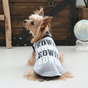 最終お値下げ 犬服 新品 EDWIN リピートロゴタンク クール加工虫除け ブラック サイズS