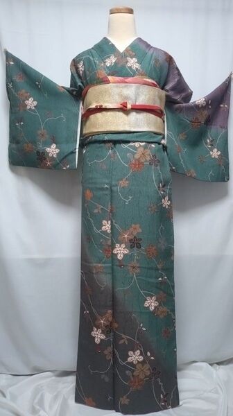訪問着4点セット《暈し染め 金彩膨れ織瓢箪文様》