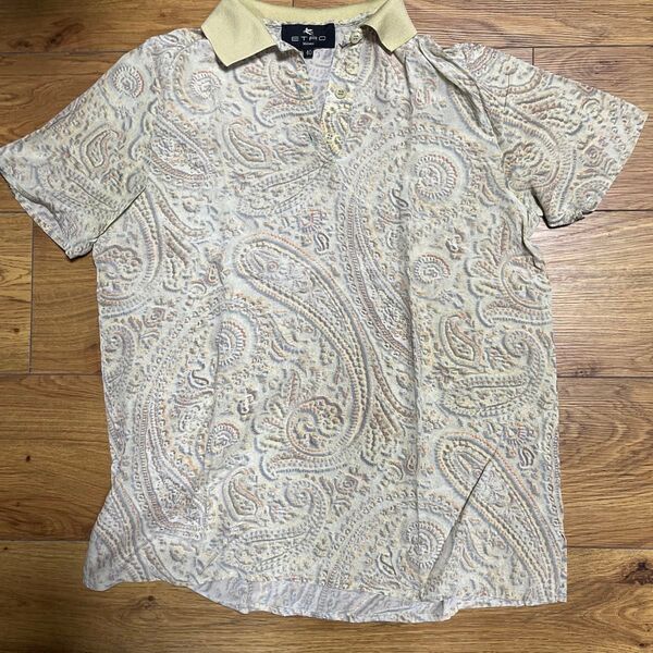 Etro エトロ シルク ポロシャツ 40 ペイズリー M