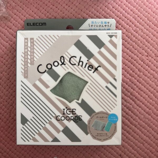 エレコム接触冷感 暑さ対策グッズ アイスコーデ クールチーフ アイスジェル付 モスグリーン×ナチュラルベージュ HCC-C01MG