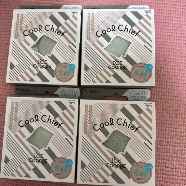エレコム接触冷感 暑さ対策グッズ アイスコーデ クールチーフ アイスジェル付 モスグリーン×ナチュラルベージュ HCC-C01MG