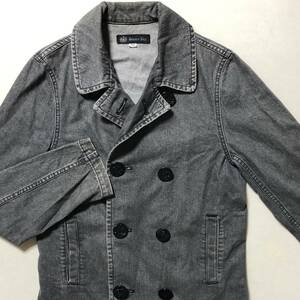 BEAMS BOY Beams Boy USED processing Denim pea coat pea coat black /. ash control C151