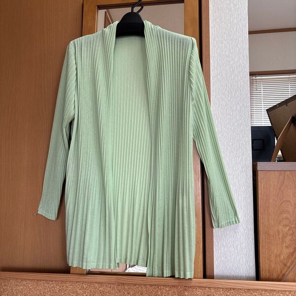 若草色のロングカーディガン M〜 L