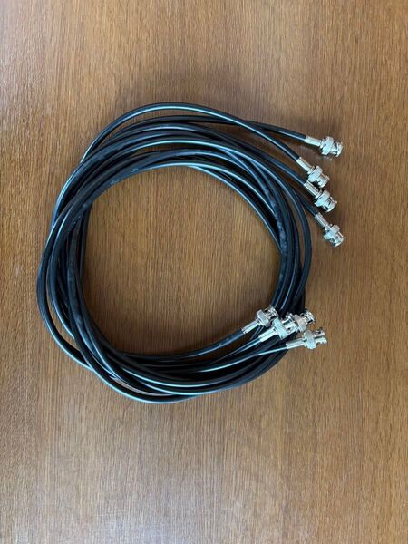 3C-2V同軸ケーブル1.6m×4本 両サイドBNC圧着コネクタ付き