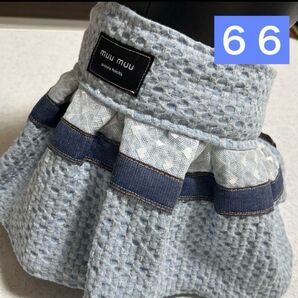 ハンドメイド★ワンタッチスカート☆デニム風ワッフル☆ハートレース☆デニムリボン