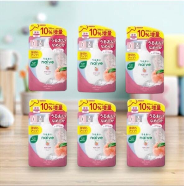 クラシエ ナイーブ ボディソープ 桃の葉エキス 詰替用 増量 396ml 6個② ナイーブ