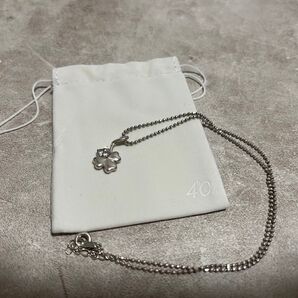 4℃ ネックレス シルバー クローバーモチーフ 中古品
