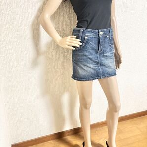 美品 リーバイス イエローパッチ デニムミニスカート levis