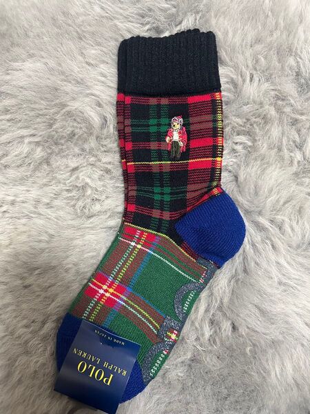 【新品タグ付】Polo Ralph Laurenポロベア裏起毛ルームソックス