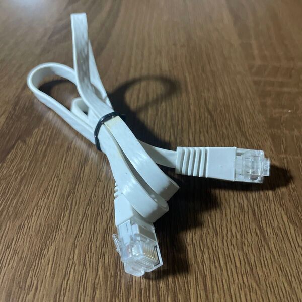 平型ホワイト LANケーブル RJ45コネクタ 53cm