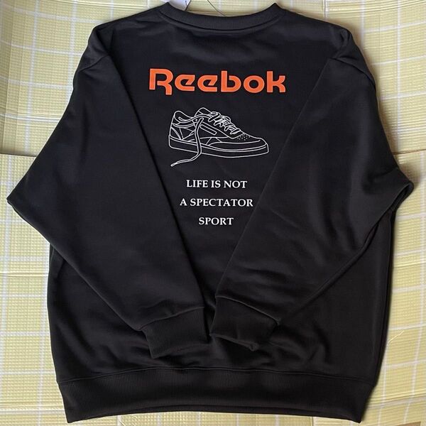 新品 リーボック レディース 裏起毛 L サイズ トレーナー ロゴ バック プリント スウェット ウェア Reebok 部屋着