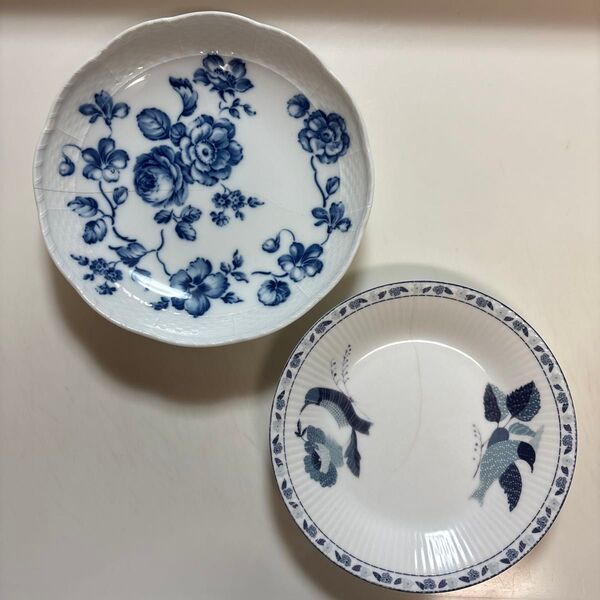 リチャードジノリ ローズブルー&花井幸子 皿 2枚 ジャンク 金継ぎ 廃盤品
