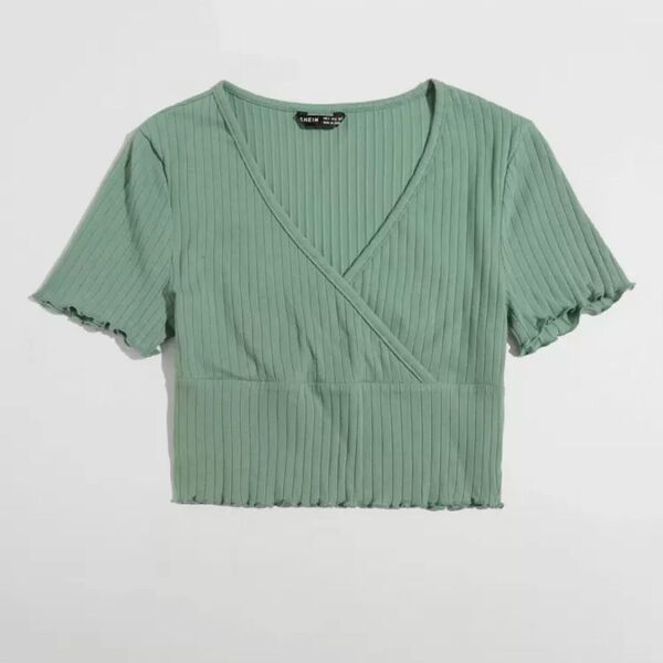 SHEIN トップス リブニット 半袖