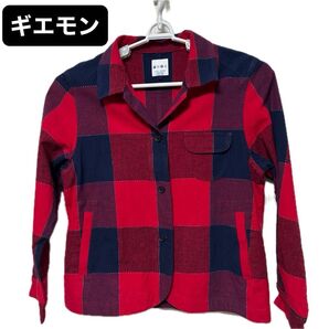 ギエモン 儀右ヱ門 久留米 絣(かすり) レディースジャケット ブロックチェック柄 日本製 オカモト商店