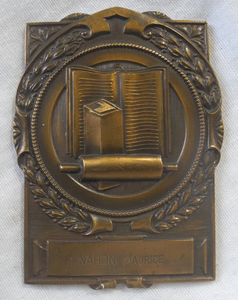 フランス アンティークブロンズメダル 書籍産業 印刷 年代不明 古いです ヨーロッパ 超美品 銅メダル Nahon Maurice
