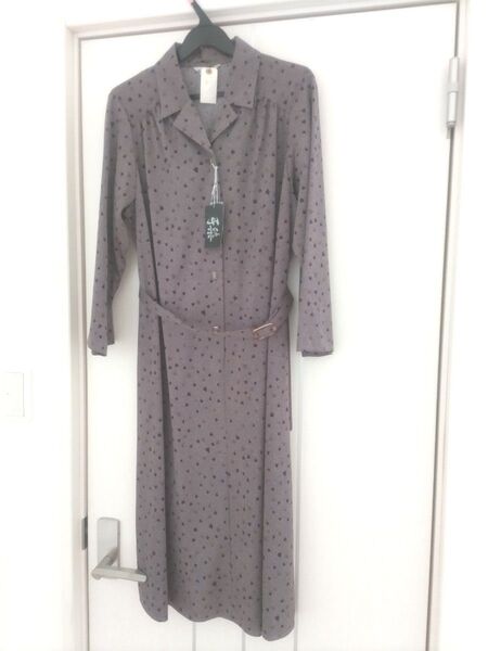 新品 シニアミセス向け ワンピース 長袖 ロングワンピース