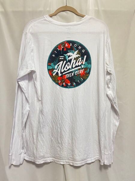 BILLABONG メンズ ロンT ロングスリーブ ビラボン 白 長袖 ロゴプリント 長袖Tシャツ ホワイト